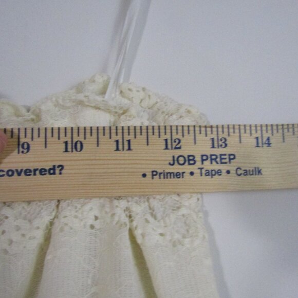 City Triangle Asymmetrical Floral Lace Dress Cream Medium Boho Feminine Romantic - Picture 7 of 11